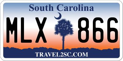SC license plate MLX866
