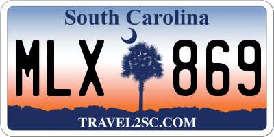 SC license plate MLX869