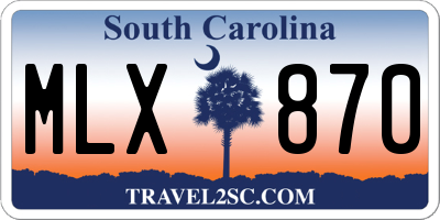 SC license plate MLX870