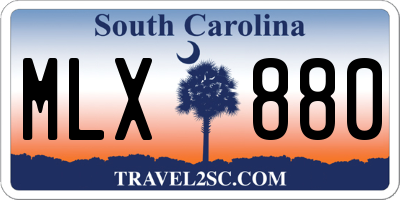 SC license plate MLX880