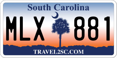 SC license plate MLX881