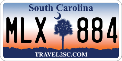 SC license plate MLX884