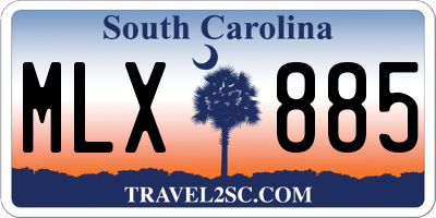 SC license plate MLX885
