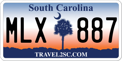 SC license plate MLX887