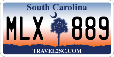 SC license plate MLX889