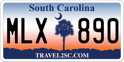 SC license plate MLX890
