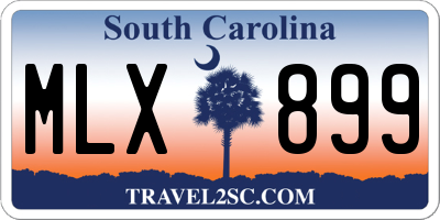 SC license plate MLX899