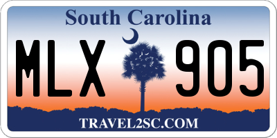 SC license plate MLX905