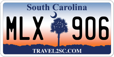 SC license plate MLX906
