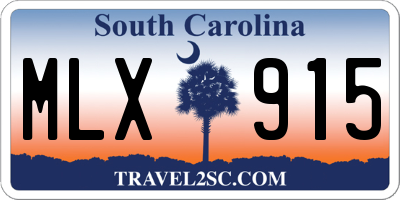 SC license plate MLX915