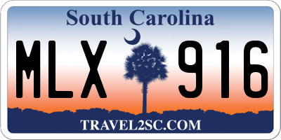 SC license plate MLX916