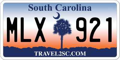 SC license plate MLX921