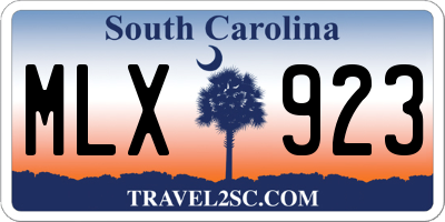 SC license plate MLX923