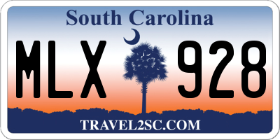 SC license plate MLX928