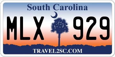 SC license plate MLX929