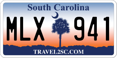 SC license plate MLX941