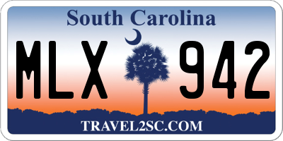 SC license plate MLX942