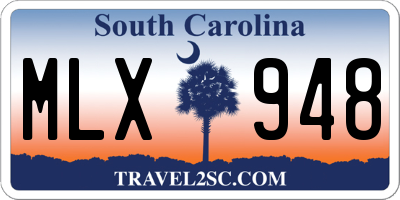 SC license plate MLX948