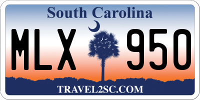 SC license plate MLX950