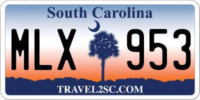 SC license plate MLX953