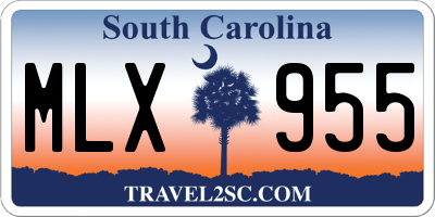 SC license plate MLX955