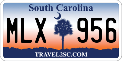 SC license plate MLX956