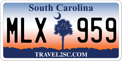 SC license plate MLX959