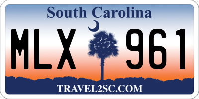 SC license plate MLX961