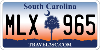 SC license plate MLX965