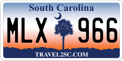 SC license plate MLX966