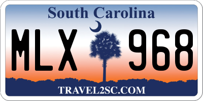 SC license plate MLX968