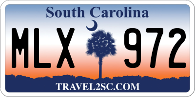 SC license plate MLX972