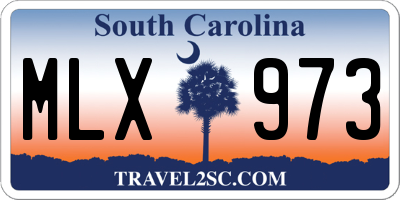 SC license plate MLX973