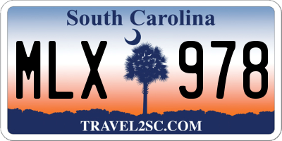 SC license plate MLX978