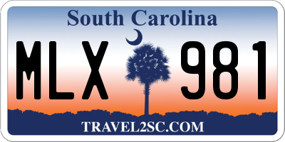 SC license plate MLX981