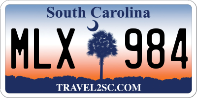 SC license plate MLX984