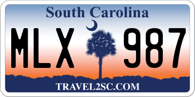 SC license plate MLX987