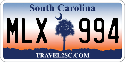 SC license plate MLX994