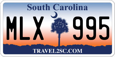SC license plate MLX995