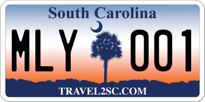 SC license plate MLY001