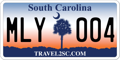 SC license plate MLY004