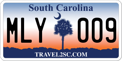 SC license plate MLY009