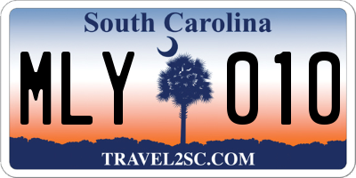 SC license plate MLY010