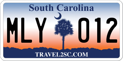 SC license plate MLY012