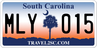 SC license plate MLY015