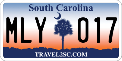 SC license plate MLY017