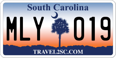 SC license plate MLY019