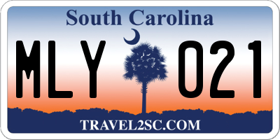 SC license plate MLY021