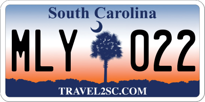 SC license plate MLY022