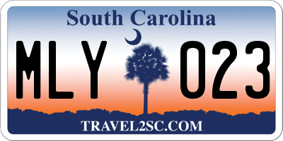 SC license plate MLY023